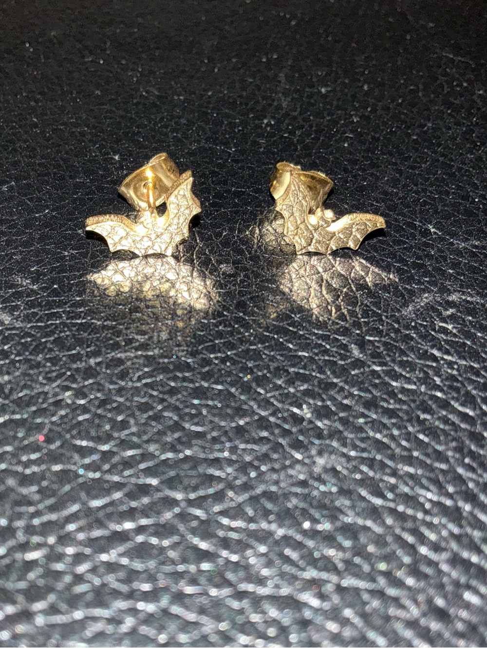 Halloween Bundle-Gold Tone Ghost Necklace and Tiny Bat Stud Ear Rings